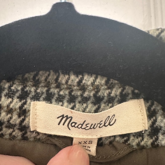 Madewell Oversized Knit Blazer in Green Houndstooth - Size XXS - Picture 2 of 15